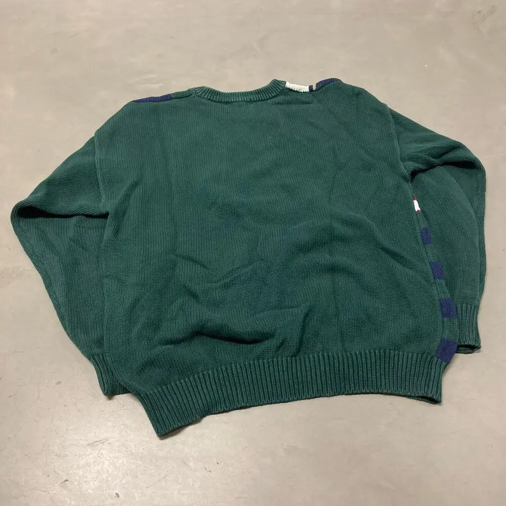 vintage y2k green golf patterned sweater